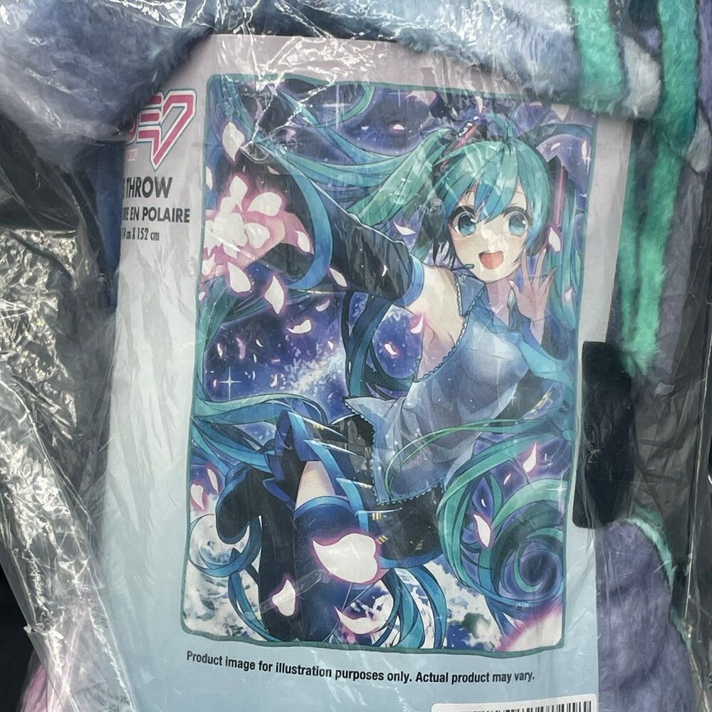Hatsune Miku Fleece Throw Blanket 45x60 Crypton Voice Just Funky NIP
